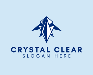 Geometric Crystal Arrow logo design