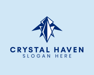 Geometric Crystal Arrow logo design