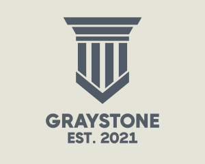 Gray Simple Pillar logo