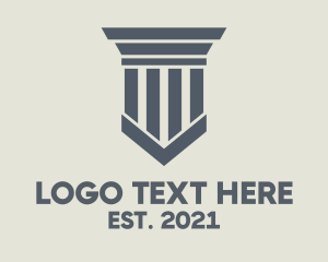 Simple - Gray Simple Pillar logo design