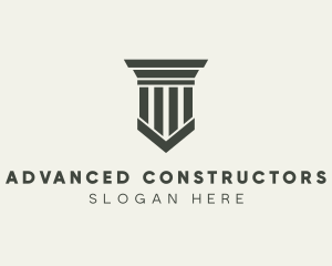 Gray Simple Pillar logo design