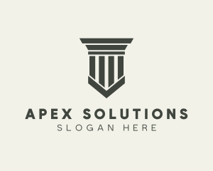 Gray Simple Pillar logo design