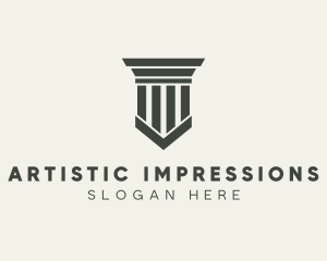 Gray Simple Pillar logo design