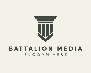 Gray Simple Pillar logo design