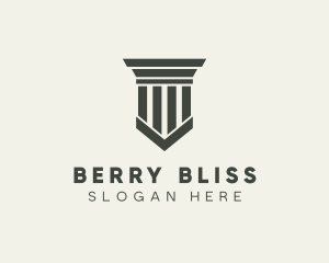 Gray Simple Pillar logo design