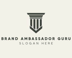 Gray Simple Pillar logo design