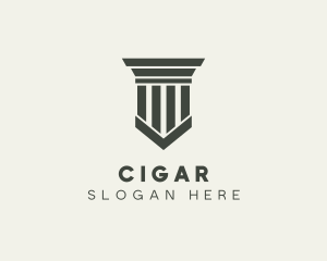 Gray Simple Pillar logo design