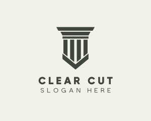 Gray Simple Pillar logo design