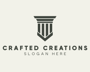 Gray Simple Pillar logo design