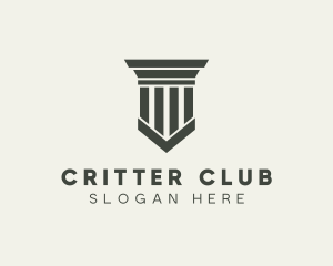 Gray Simple Pillar logo design