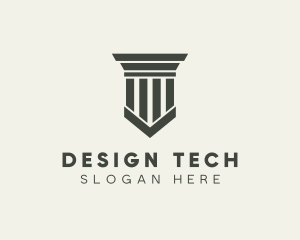 Gray Simple Pillar logo design