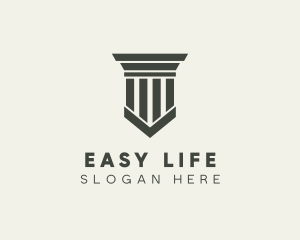 Gray Simple Pillar logo design