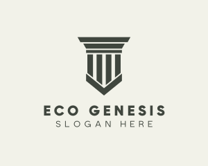 Gray Simple Pillar logo design