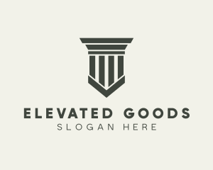 Gray Simple Pillar logo design