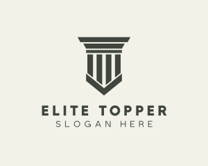 Gray Simple Pillar logo design