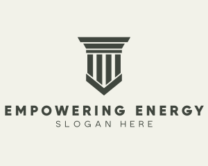 Gray Simple Pillar logo design