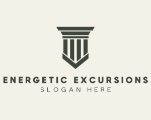 Gray Simple Pillar logo design