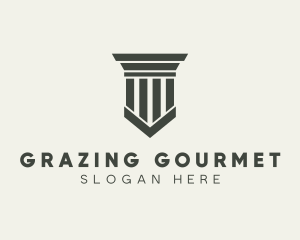 Gray Simple Pillar logo design