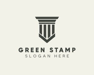 Gray Simple Pillar logo design