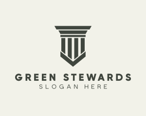 Gray Simple Pillar logo design