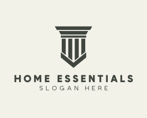 Gray Simple Pillar logo design