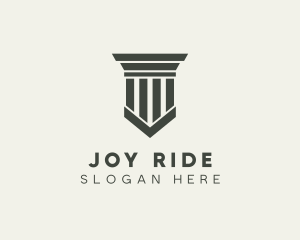 Gray Simple Pillar logo design