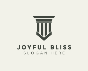 Gray Simple Pillar logo design