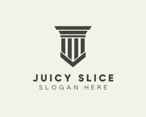 Gray Simple Pillar logo design