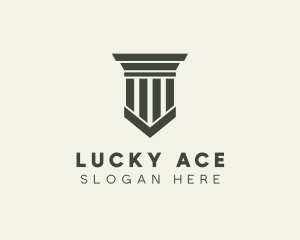 Gray Simple Pillar logo design