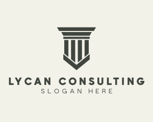 Gray Simple Pillar logo design