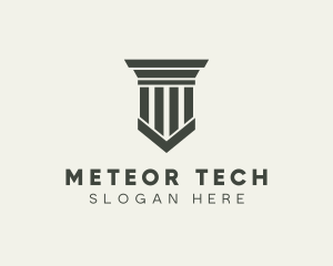 Gray Simple Pillar logo design