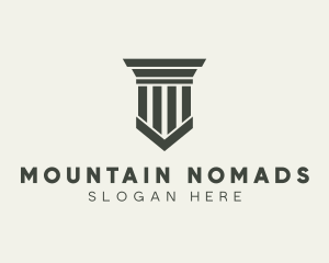 Gray Simple Pillar logo design