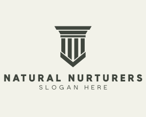 Gray Simple Pillar logo design