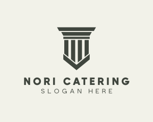 Gray Simple Pillar logo design