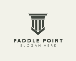 Gray Simple Pillar logo design