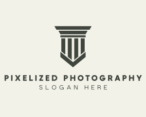 Gray Simple Pillar logo design