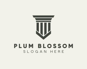 Gray Simple Pillar logo design