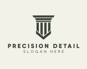 Gray Simple Pillar logo design