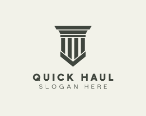 Gray Simple Pillar logo design