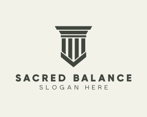 Gray Simple Pillar logo design