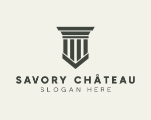 Gray Simple Pillar logo design