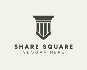 Gray Simple Pillar logo design