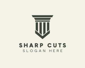 Gray Simple Pillar logo design