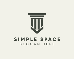 Gray Simple Pillar logo design