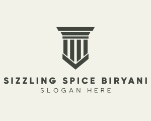 Gray Simple Pillar logo design