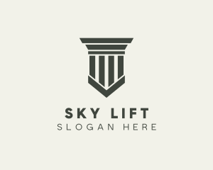 Gray Simple Pillar logo design