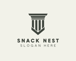 Gray Simple Pillar logo design