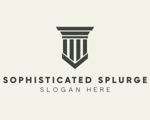 Gray Simple Pillar logo design