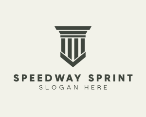 Gray Simple Pillar logo design