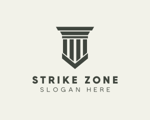 Gray Simple Pillar logo design